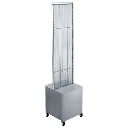 Azar Displays Two-Sided Pegboard Floor Display on Wheeled Studio Base 700729-CLR